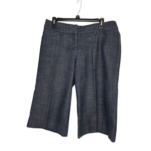 Express Design Studio Editor Blue Wide Leg Walking Shorts Womens 10 Indigo A118